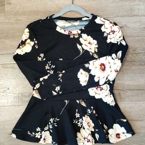 Floral Full Sleeve Peplum Top